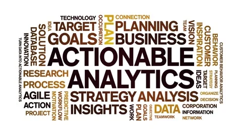 Actionable Analytics animated word cloud,animation tag kinetic typography loop. Stock Footage 276677956