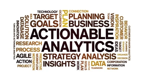 Actionable Analytics animated word cloud,animation tag kinetic typography loop. Stock Footage 276677960