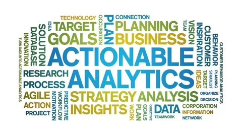 Actionable Analytics animated word cloud,animation tag kinetic typography loop. Stock Footage 276677962