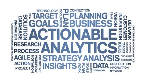 Actionable Analytics animated word cloud,animation tag kinetic typography loop. Stock Footage 276677968