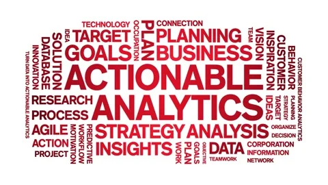 Actionable Analytics animated word cloud,animation tag kinetic typography loop. Stock Footage 276677974
