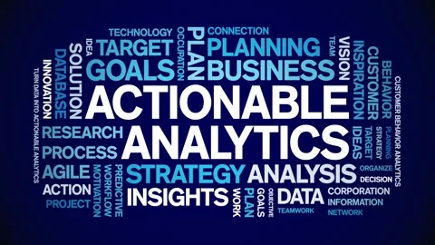 Actionable Analytics animated word cloud,animation tag kinetic typography loop. Stock Footage 276678020