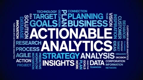 Actionable Analytics animated word cloud,animation tag kinetic typography loop. Stock Footage 276678056