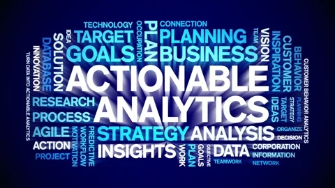 Actionable Analytics animated word cloud,animation tag kinetic typography loop. Stock Footage 276678070
