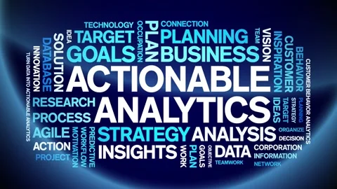 Actionable Analytics animated word cloud,animation tag kinetic typography loop. Stock Footage 276678116