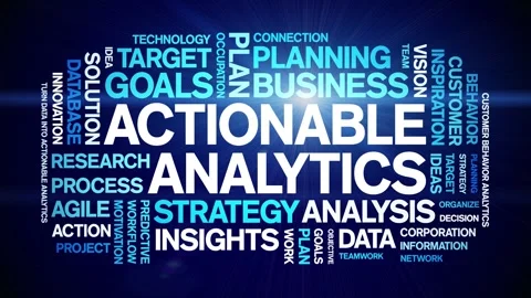 Actionable Analytics animated word cloud,animation tag kinetic typography loop. Stock Footage 276678136