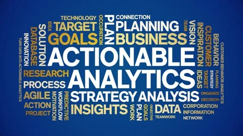 Actionable Analytics animated word cloud,animation tag kinetic typography loop. Stock Footage 276678192