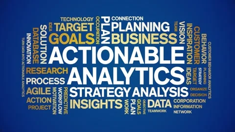 Actionable Analytics animated word cloud,animation tag kinetic typography loop. Stock Footage 276678220
