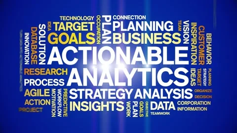 Actionable Analytics animated word cloud,animation tag kinetic typography loop. Stock Footage 276678257