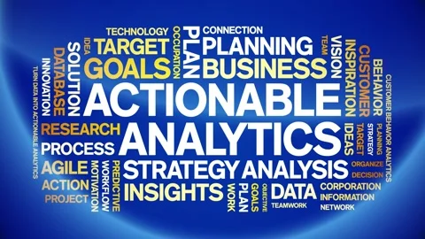 Actionable Analytics animated word cloud,animation tag kinetic typography loop. Stock Footage 276678290