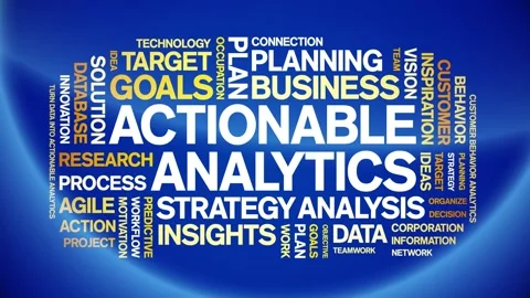 Actionable Analytics animated word cloud,animation tag kinetic typography loop. Stock Footage 276678300