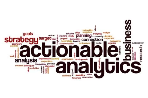 Actionable analytics word cloud concept Illustrazione stock