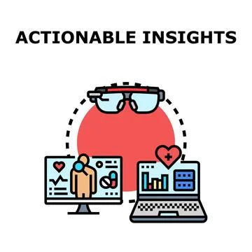 Actionable insights data analytics for healthcare Stock Illustration