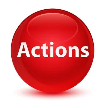 Actions glassy red round button 스톡 일러스트