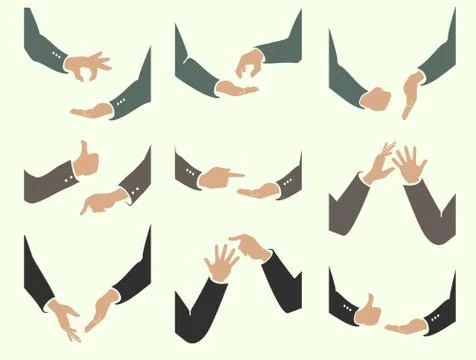 Actions of hand movements Stock Illustration