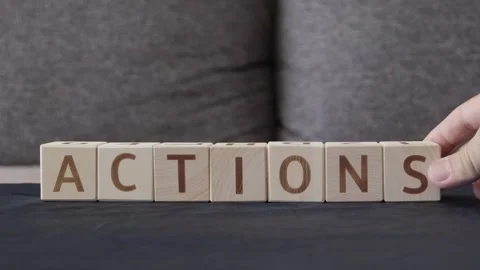 Actions, motivational word Stockbeeldmateriaal 342135632