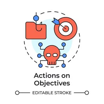 Actions on objectives multi color concept icon Stock Illustration