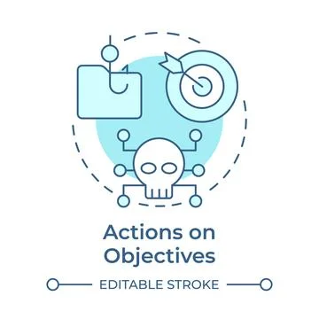 Actions on objectives soft blue concept icon Stock Illustration
