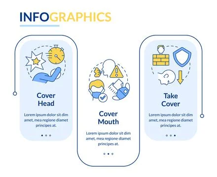 Actions outside during nuclear disease rectangle infographic template Illustrazione stock