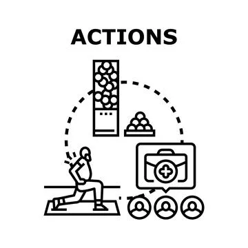 Actions planning and achieving goals with effort Ilustración de archivo
