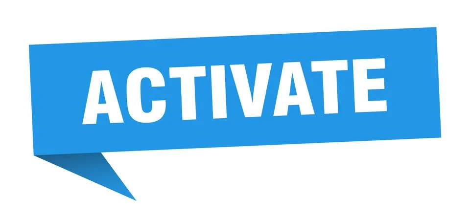 Activate banner. activate speech bubble. activate sign Stock Illustration