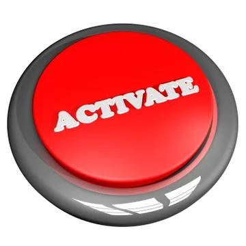 Activate button isolated over white Stock Illustration