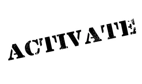 Activate rubber stamp Stock Illustration