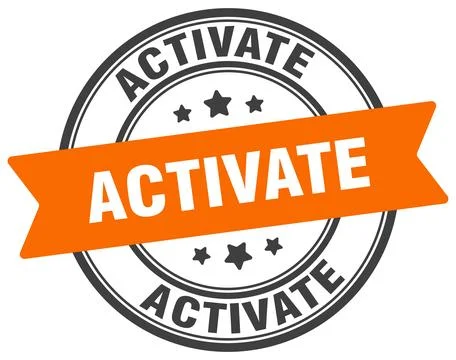 Activate stamp. activate label on transparent background. round sign Stock Illustration