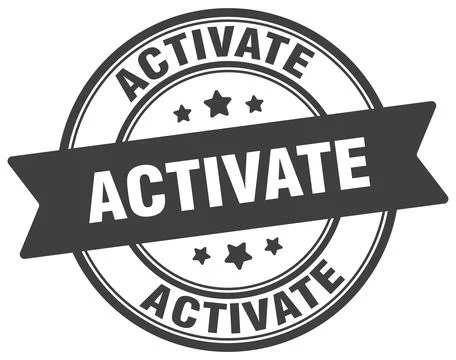 Activate stamp. activate label on transparent background. round sign Stock Illustration
