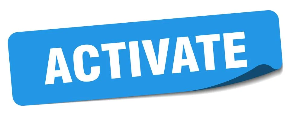 Activate sticker. activate label Stock Illustration