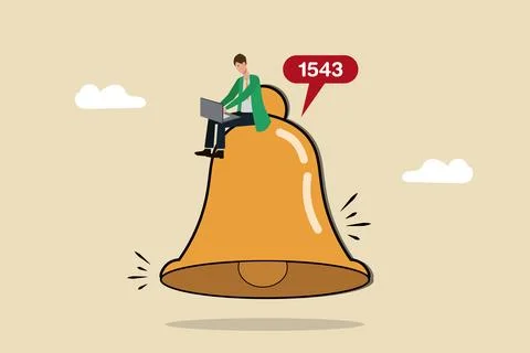 Activate subscription bell to get reminder Stock Illustration