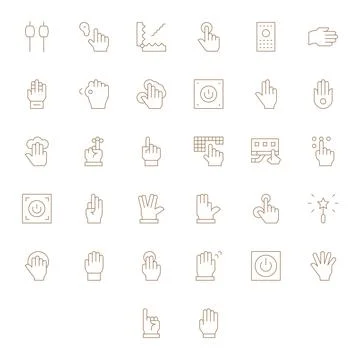 Activate Vector Icon Library with 32 Thin Line High Resolution Detail Enhan.. Stock Illustration