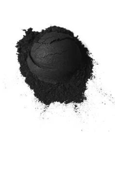 Activated charcoal powder Stock Photos