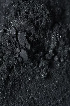 Activated charcoal powder Foto stock