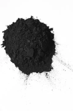 Activated charcoal powder Foto stock