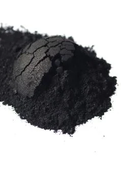 Activated charcoal powder Stock Photos