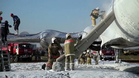 Activated emergency slide on the plane Video stock 54271585