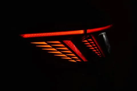 Activated LED tail light of the car Stock Photos