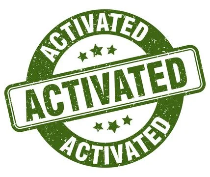 Activated stamp. activated label. round grunge sign Stock Illustration