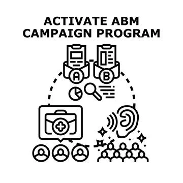 Activating account based marketing campaign program 스톡 일러스트
