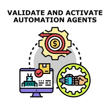 Activating digital automation agents for online business processes 스톡 일러스트