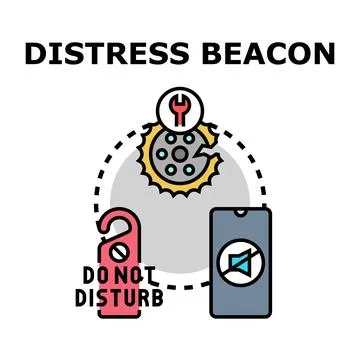 Activating emergency distress beacon indicating problem concept Stock Illustration