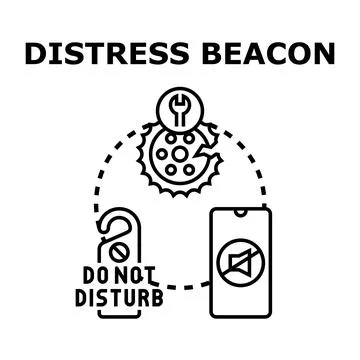 Activating emergency distress beacon indicating problem concept Stock Illustration