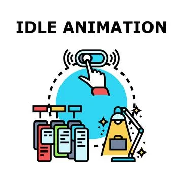 Activating idle animation concept vector illustration Stock Illustration