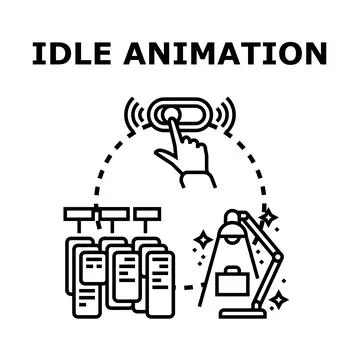 Activating idle animation concept vector illustration Stock Illustration