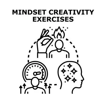 Activating mindset creativity exercises inspiring idea development イラスト素材