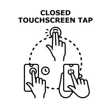 Activating mobile phone screen by tapping Illustrazione stock