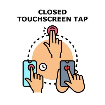 Activating mobile phone screen by tapping Illustrazione stock