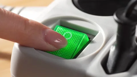 Activating Surge Protector Switch. Stock Footage 256234975