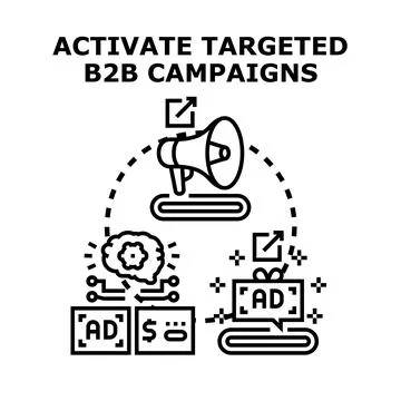 Activating targeted b2b campaigns for business growth 库存插图